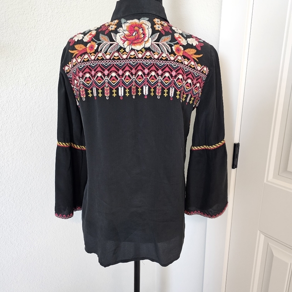 Johnny Was, Jyll Silk Embroidery Blouse - Picture 5 of 14